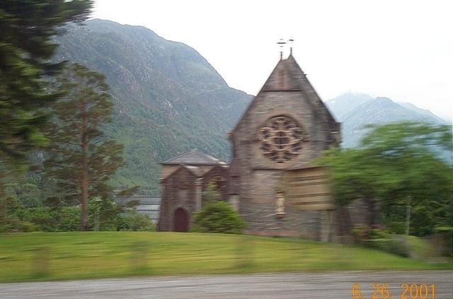 blurry church